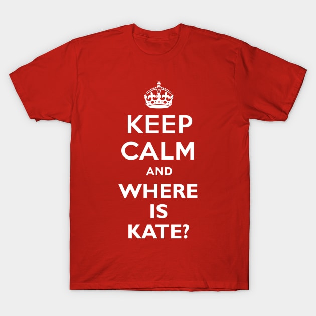 Keep Calm and where is Kate? T-Shirt by Hater Panda